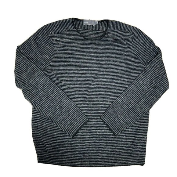 Vince Wool & Linen Striped Long Sleeve Shirt
